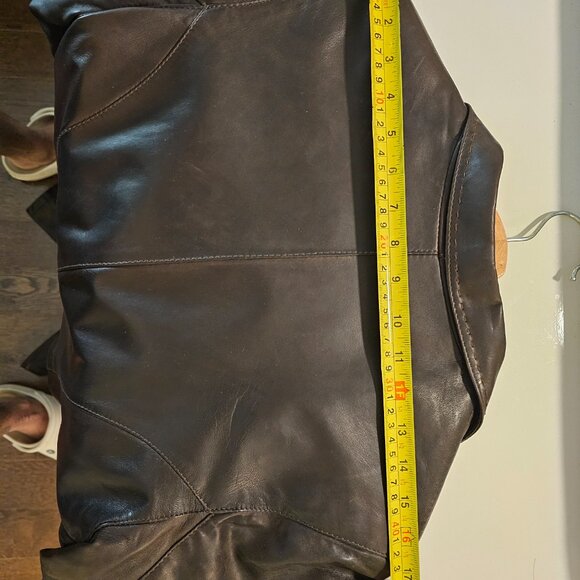 Cool 90s vintage long slim leather coat. - Picture 5 of 6